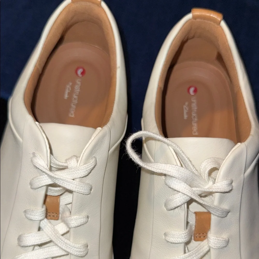 Clark’s Un Maui Lace Men's White Leather Casual Sneakers - Picture 2 of 10